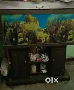 AQUARIUM & ALL ACCESSORIES 40inch WIDTH 25inch HEIGHT & WOODEN CABINET