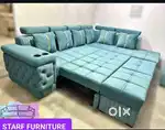 L shape sofa with sofa comebed with beautiful handle and pillow
