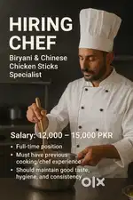 Need biryani,chineese master for a hotel..