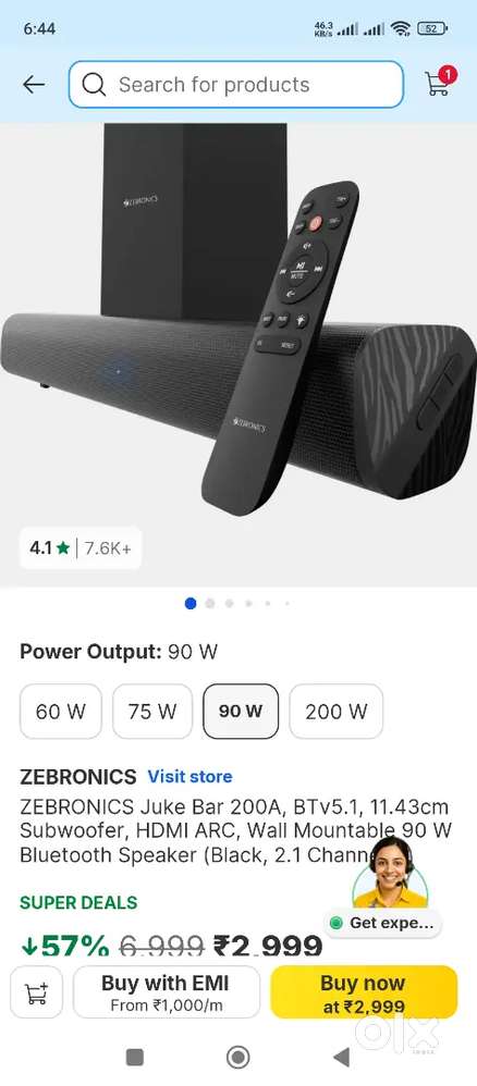 Soundbar Zebronic juke bar 200A