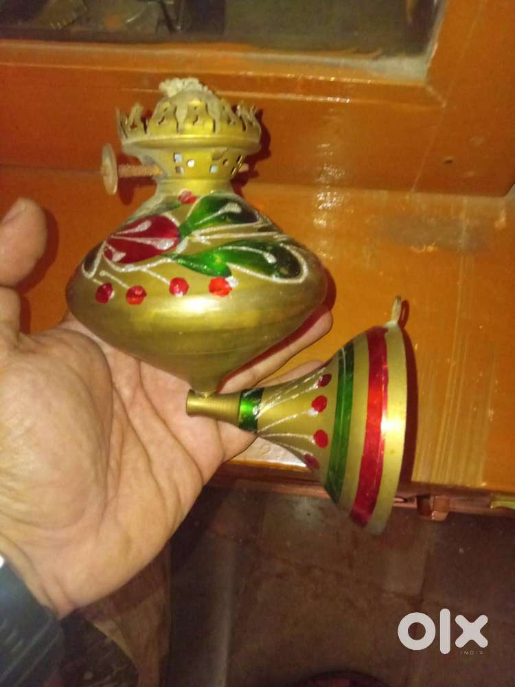 Antique Table and Wall Oil Lamp.