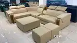 L shape sofa with adjustable headrest