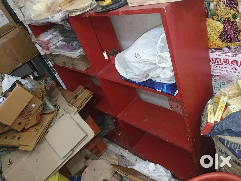 Wooden Shelf Rack Computer Table