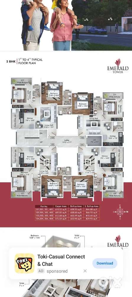 Luxurious 2 BHK FLAT FOR SALE