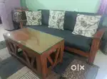 3+1+1 convertable teak wood sofa set with solid center table free