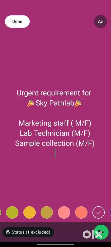 Required marketing executive for path lab