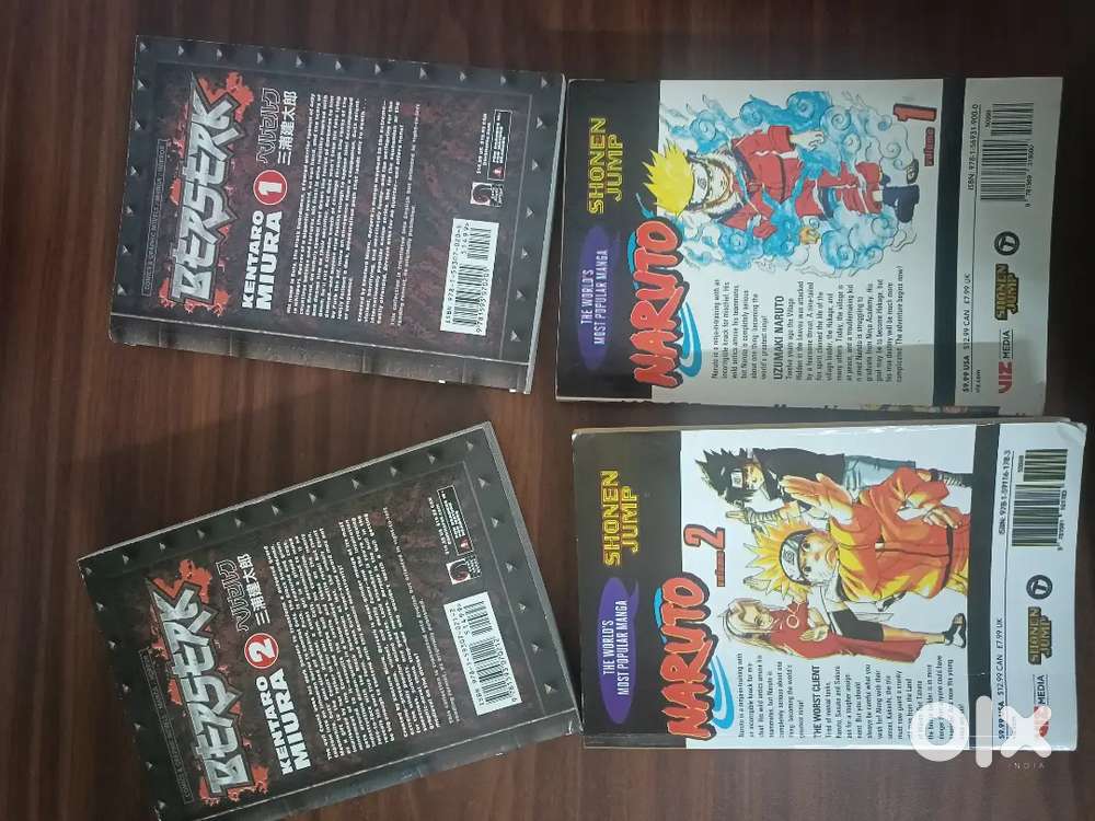 Naruto and berserker manga (1 and 2nd volume)