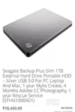 Seagate 1TB Portable Hard Drive Brand New