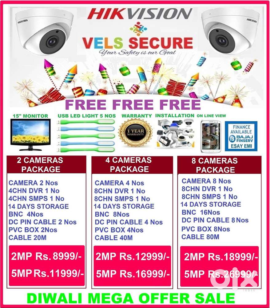 CCTV CAMERA 2MP   DAY & NIGHT  VISION MEGE MEGA DIWALI OFFER       HIK