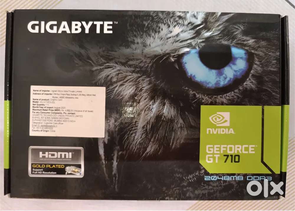 In Warrenty GIGABYTE GeForce GT710 2GB DDR3(GV-N710D3-2GL) Boxpackunit