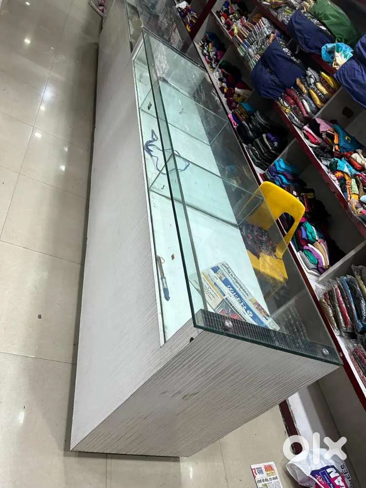 Wooden glass counter