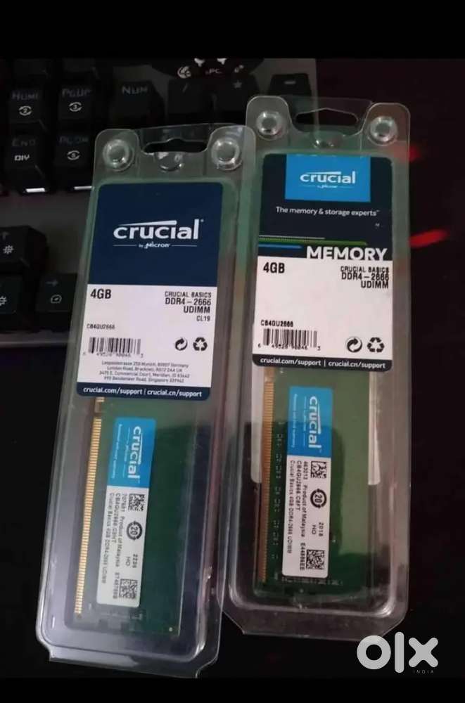 2x 4gb Desktop Ram 8gb ddr4, 2666 mhz