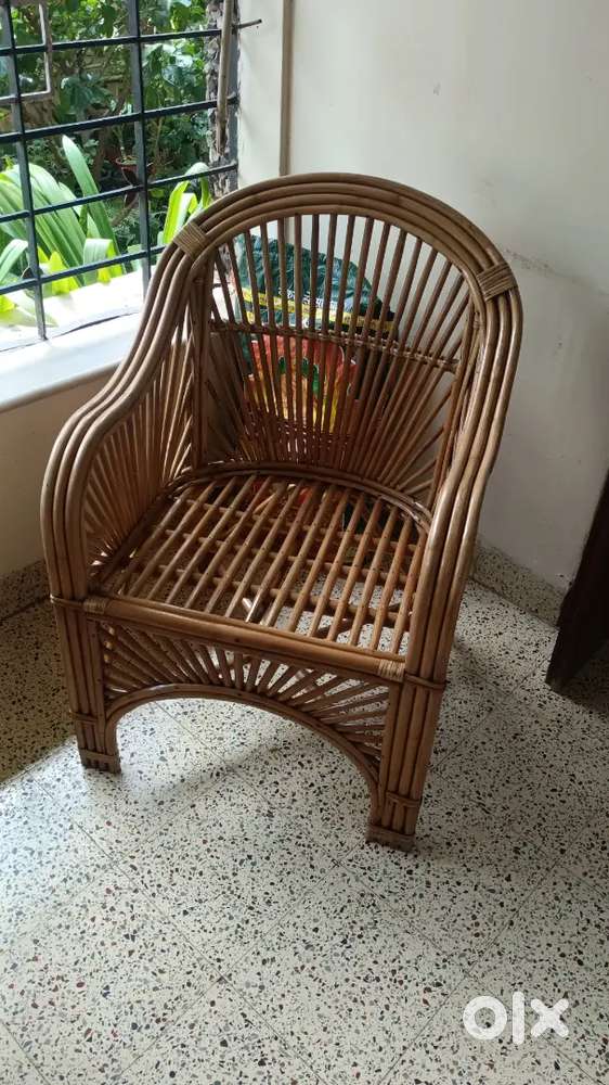 Cane wood chairs for balcony and garden