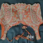 Coral zari hand embroidered lehnga