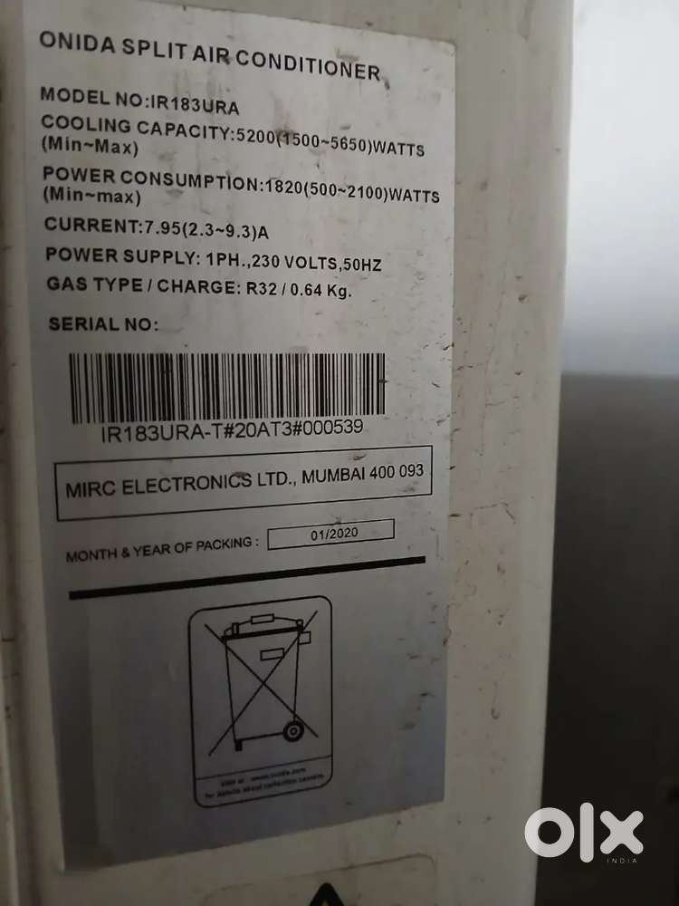 Onida 1.5 Ton ac Good running condition at Perungudi