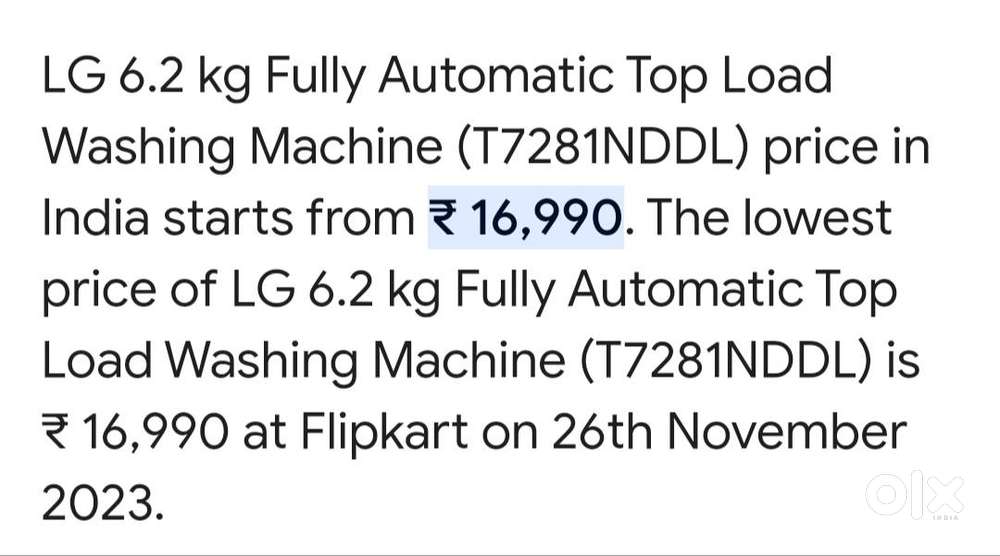 LG AUTOMATIC 6.2 KG turbo drum