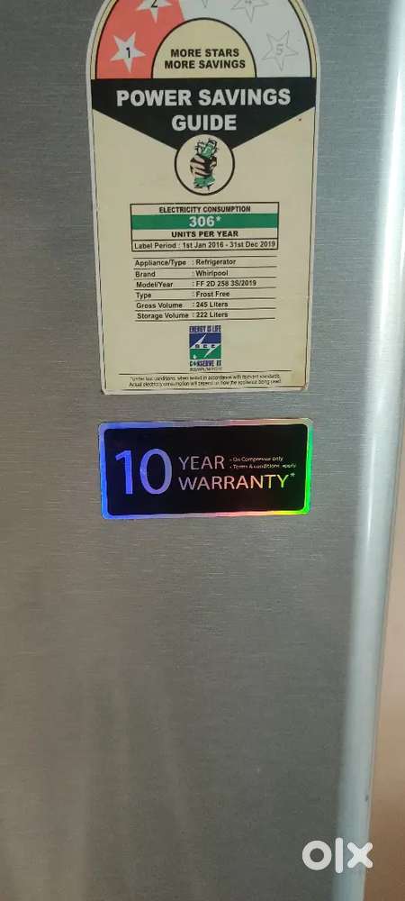 Whirlpool double door fridge