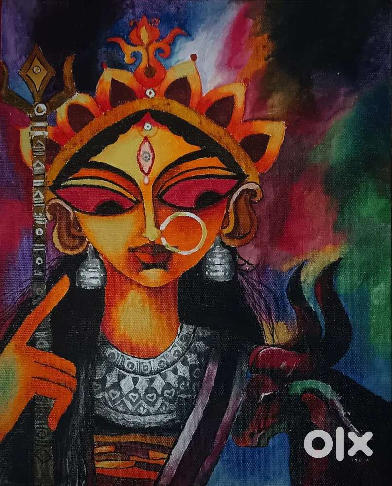 Ma durga abstract art on canvas