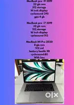 MacBook m1pro m2 air i7 i9 this type Laptop are available