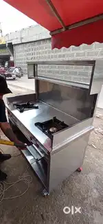 Fastfood counter size 5'×2'-6double burner new counter