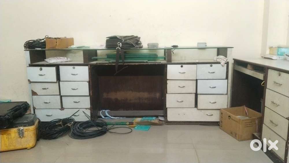 Wooden and glass counter