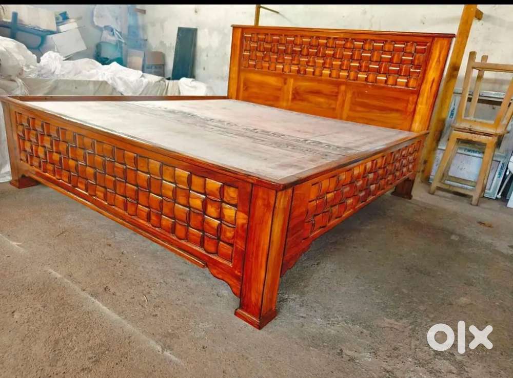 Rich Color: Teak wood beds have a rich, golden-brown color that adds