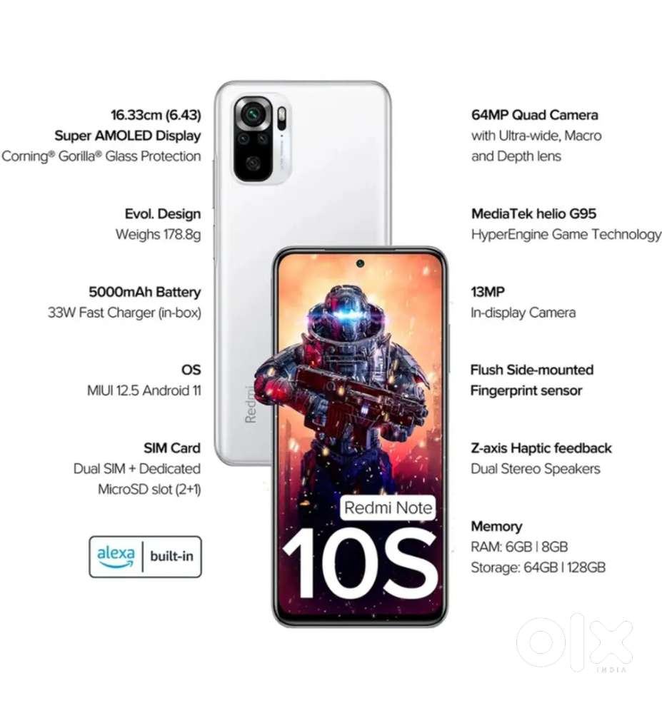 Redmi Note 10s, White Forest, 6+64
