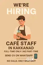 Cafe staff need in – Boba Live Kakkanad (₹15k–20k)