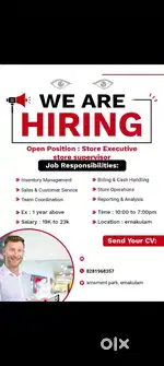 Job vacancy for amusment park, kochi