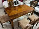Wooden dining table with 5 wooden chairs