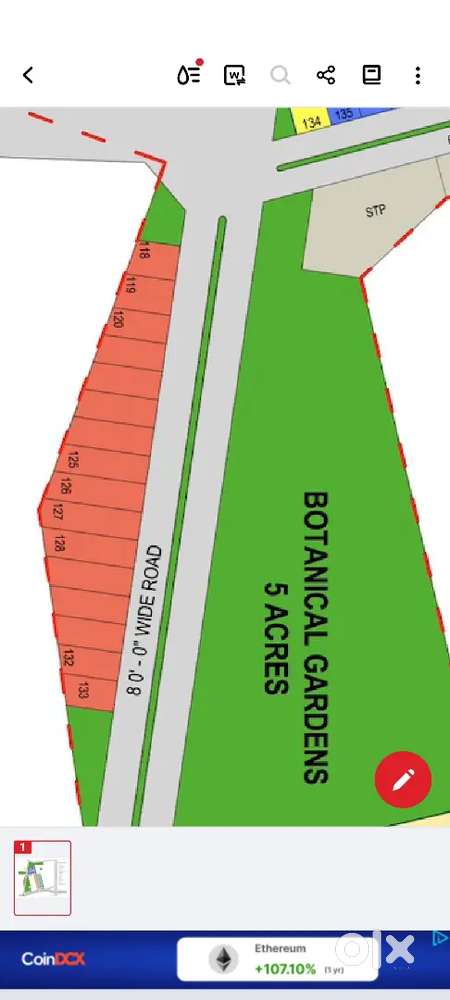 204sqyd 5 acre park facing plot on 80ft road