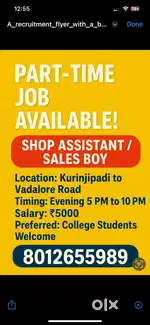 Shop manager and sales