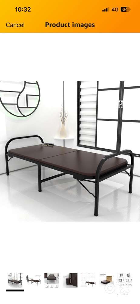 Unused foldable bed with mattress