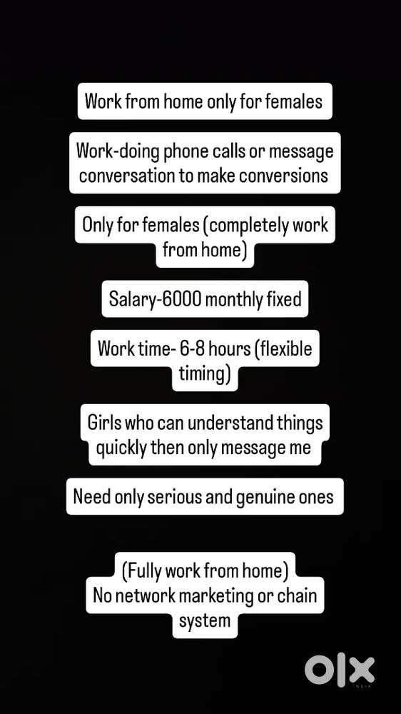 Work from home only for females