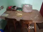 Wooden dining table with 3 seater