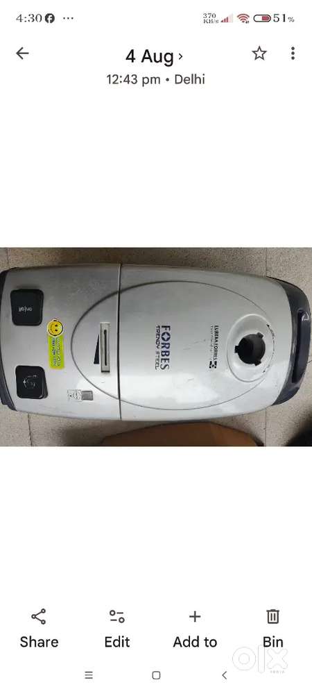 Eureka forbes Vacuum cleaner 4 year old