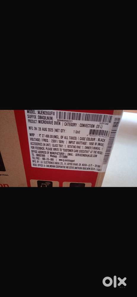 LG new seal pack microwave