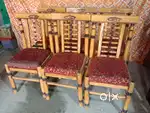 6 heavy teak wooden chairs for sale like a good condition
