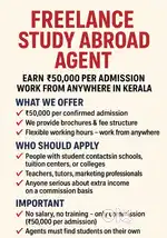 Freelance Study Abroad Agents – Earn ₹50,000 Per Admission – Kerala