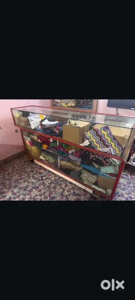 Fancy store glass table and glass self for urgent sale phone number is