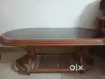 Wooden glass center table