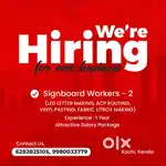 Signboard worker