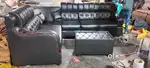 PURE REXINE L SHAPES SOFA SET