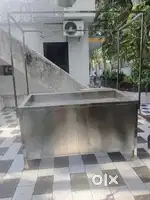 Fish table made of stainless steel.