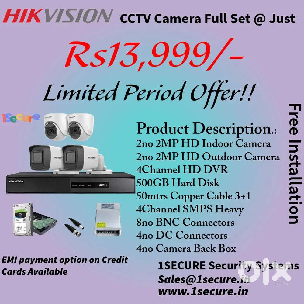 Hikvision Brand New CCTV Camera Full Set – Best Offer! @ Just Rs13,999