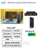 Branded - I7 Process CPU  Ram - 8GB  Hard disk - 500GB  Monitor