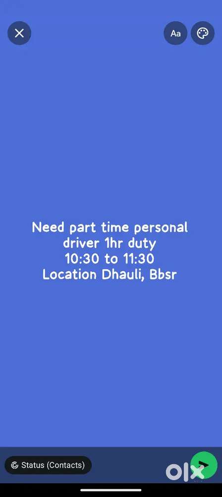 Urgently Need Part Time Driver