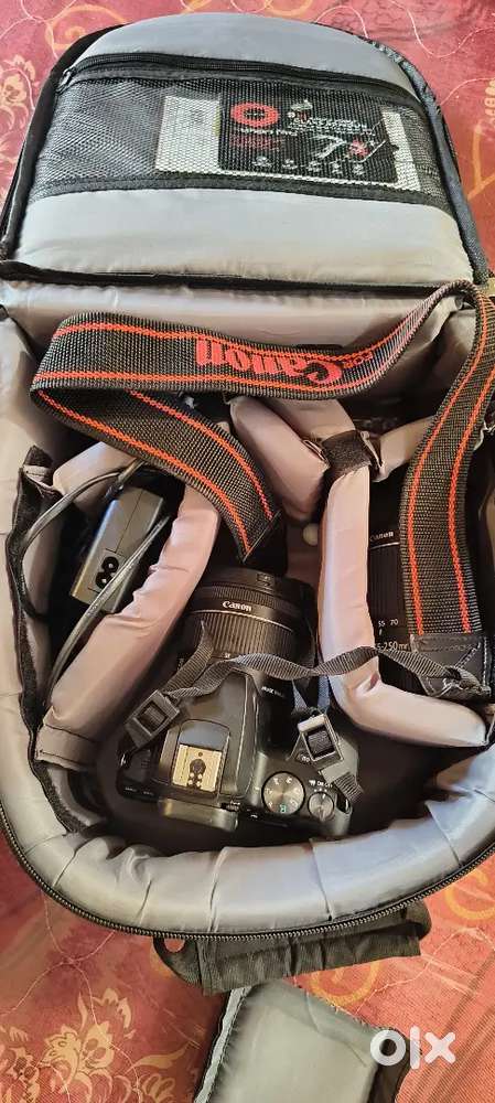 DSLR canon camera 200d mark2 ll and tow lens with charger