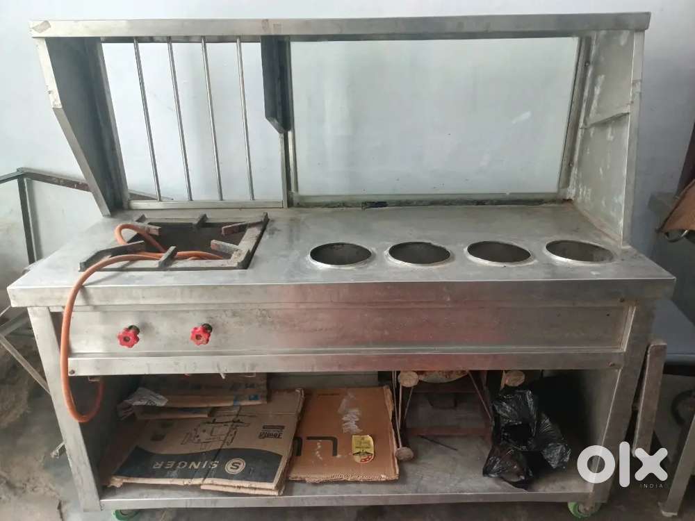 Goll Gappee Steel counter with Bhati and Steel Bhati