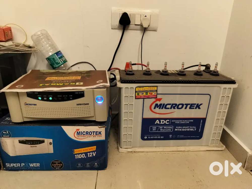 Invertor + Battery - Microtek Brand - One year old